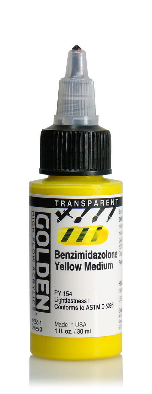 TRANS BENZ YELLOW OW MED HIGH ACRYLIC PAINT